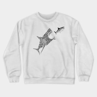 Shark Fish Ocean Rebellion Together Comic Art Funny Politics Eat Crewneck Sweatshirt